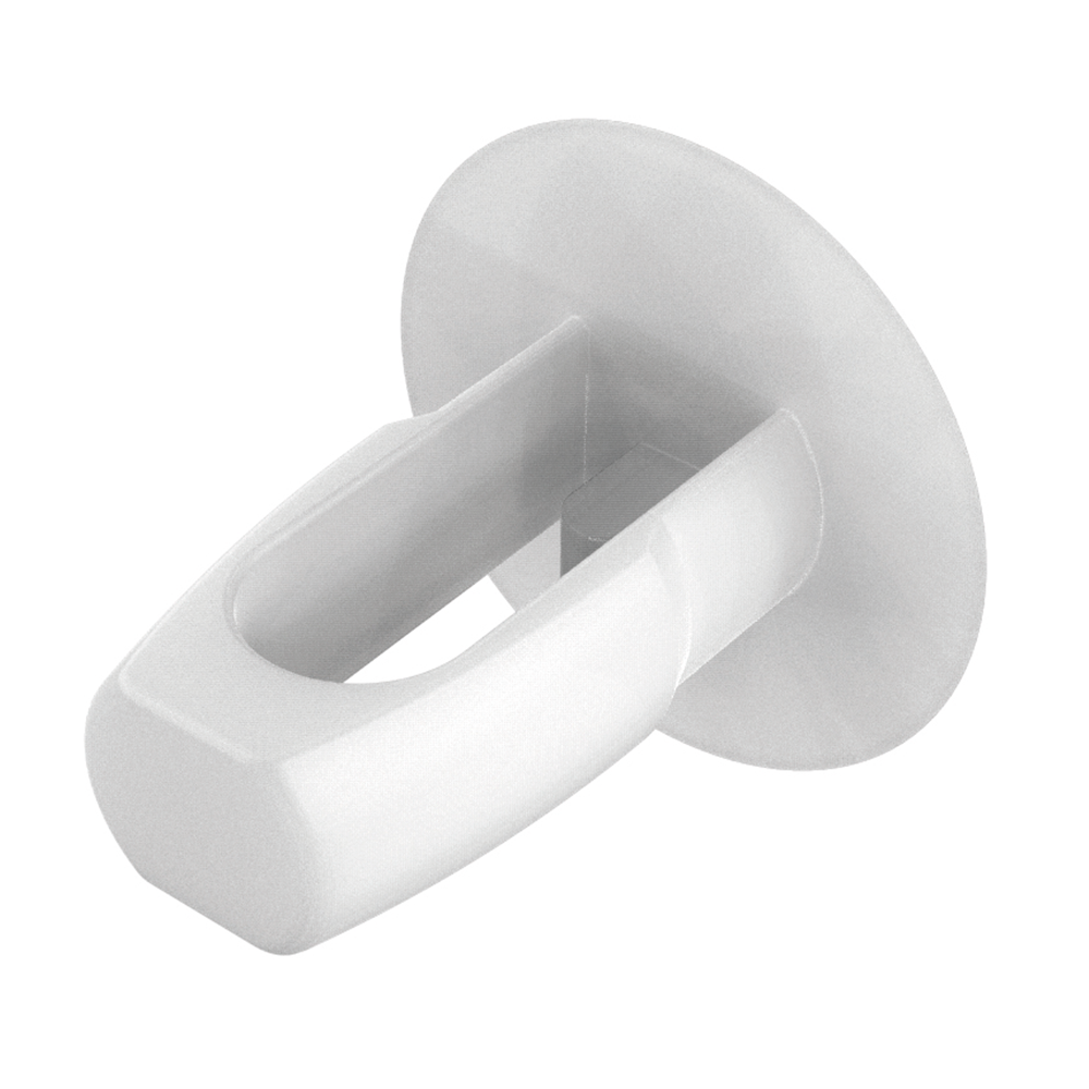Die Kombination aus belastbaren und flexiblem Körperdesign, und dem Acetal(POM)-Material, gibt diesem Treibstift festen Halt nach der Montage an einem Platz. Er ist entworfen für Löcher von 3,18 mm bis 6,35 mm und Wandstärken von 0,81mm bis 4,75 mm.