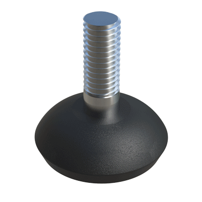 Unser fester MFD-Nivellierfuß hat eine runde Basis, die in zwei möglichen Ausführungen erhältlich ist: mit oder ohne <b>Kappe aus verchromtem Stahl</b>.<br> Das Gewinde besteht aus verzinktem Stahl <b>( ZCS) </b>, während die Basis aus Polyethylen niedriger Dichte <b>(LDPE)</b> besteht und über ein <b>Phillips</b>-Gehäuse verfügt, das die Installation und Höhenverstellung erleichtert.