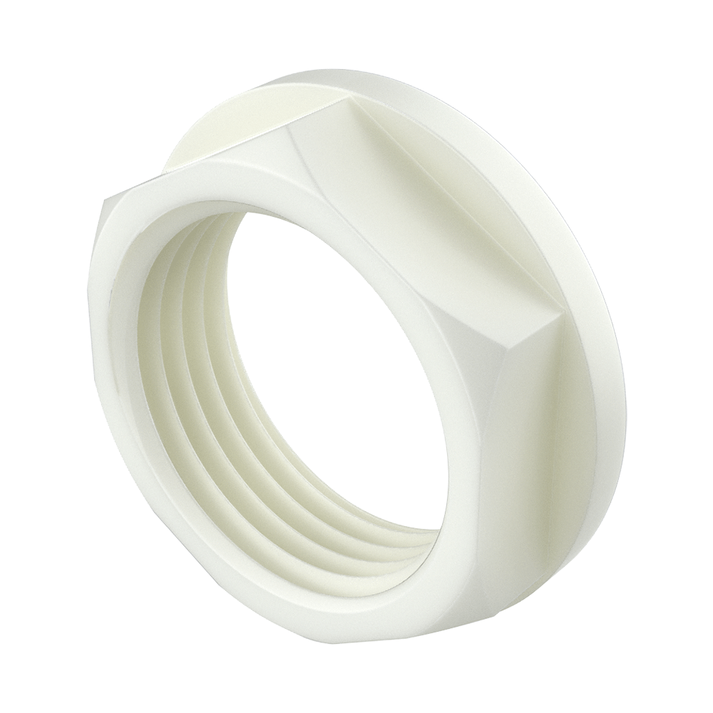 <p>Unsere <b>Sechskantmutter MTHA</b> mit integriertem Bund, ähnlich DIN 6923, ist für technische Befestigungen ausgelegt, bei denen eine vergrößerte Auflagefläche ohne zusätzliche Unterlegscheibe erforderlich ist.</p>

<p>Der integrierte Bund erhöht die Kontaktfläche zur Montageoberfläche, reduziert Flächenpressung und verbessert die Stabilität der Verbindung gegenüber Vibrationen oder Verformungen des Trägermaterials. Gefertigt aus <b>PA66</b>, vereint sie mechanische Festigkeit, geringes Gewicht und elektrische Isolierung.</p>

<p>· <b>Geometrie:</b> Sechskant mit Bund<br>
· <b>Hauptfunktion:</b> Befestigung mit erweiterter Lastverteilung<br>
· <b>Material:</b> PA66<br>
· <b>Technischer Vorteil:</b> Ersetzt Unterlegscheibe und verbessert Auflagestabilität</p>

<p>Geeignet für elektrische und mechanische Anwendungen, bei denen Oberflächenschutz und Gewichtsreduzierung im Vordergrund stehen.</p>