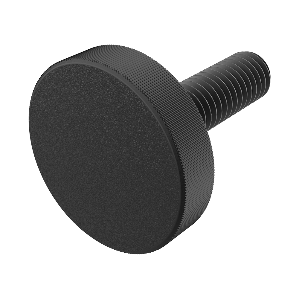 <p>Unsere <b>gerändelten Handräder mit Gewindestift MTV</b> werden mit einem Gehäuse aus <b>POM (Polyoxymethylen)</b> und einem Gewindestift aus <b>verzinktem Stahl</b> gefertigt. Diese Materialkombination bietet eine leichte und zuverlässige Lösung für zahlreiche industrielle Anwendungen.</p>

<p><b>POM (Polyoxymethylen)</b> ist ein hochwertiger technischer Kunststoff mit ausgezeichneter mechanischer Beständigkeit, guter thermischer Stabilität und geeigneter chemischer Beständigkeit.</p>

<p>· <b>Materialien:</b> POM (Polyoxymethylen) und verzinkter Stahl<br>
· <b>Verfügbare Farben:</b> Grau RAL 7038, Schwarz RAL 7021 und Rot RAL 3001</p>